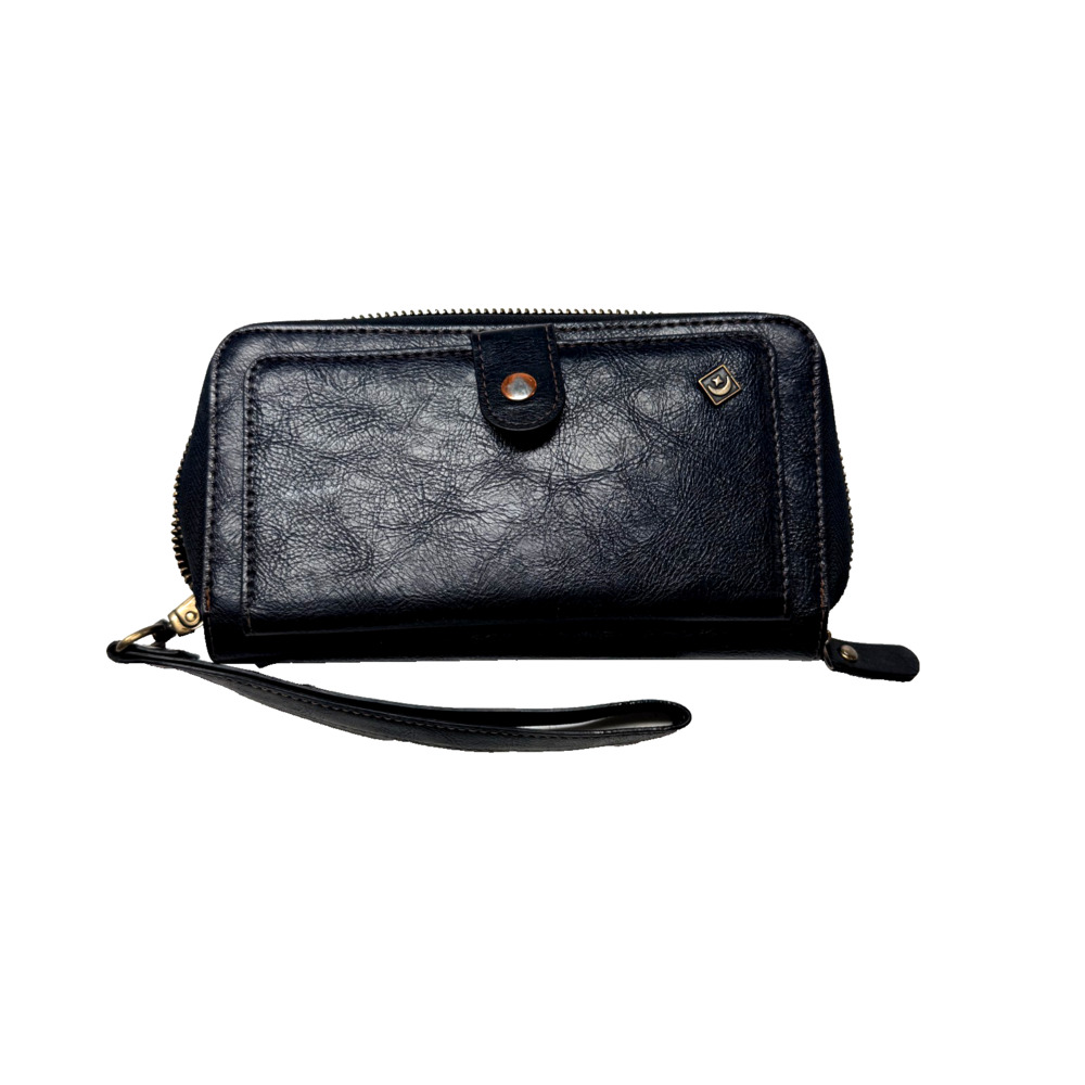 POLA Women's Leather Wallet Dark Brown